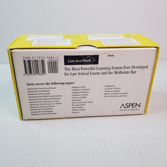 Law in a Flash: Torts 2006 Steven Emanuel Aspen Flash Cards (623 Review Cards) - Picture 3 of 8